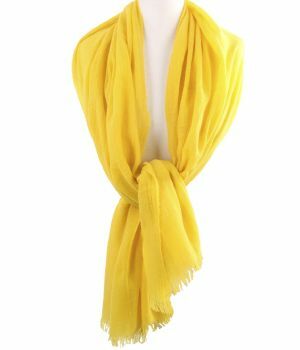 Gele stola/sjaal van 100% kasjmier
