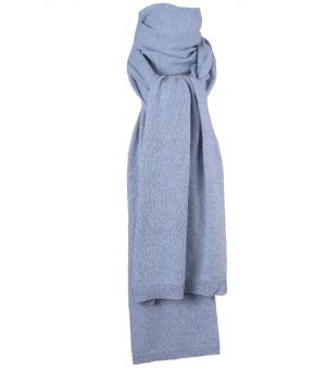 Gemêleerde kasjmier-blend sjaal in blauw