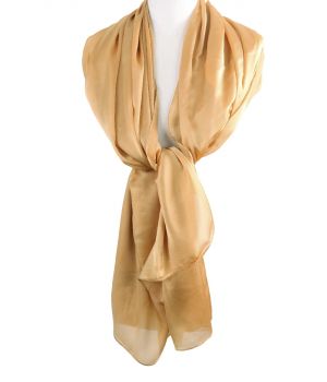 Goudkleurige zijde-blend sjaal 
