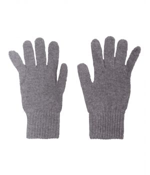 Fijn gebreide grijze 100% kasjmier handschoenen