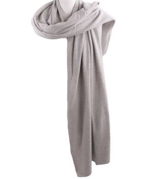 Grijze kasjmier-blend sjaal/omslagdoek