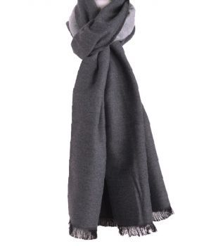 Zachte wol-blend sjaal in grijs