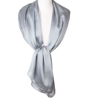 Grijze zijde-blend sjaal 