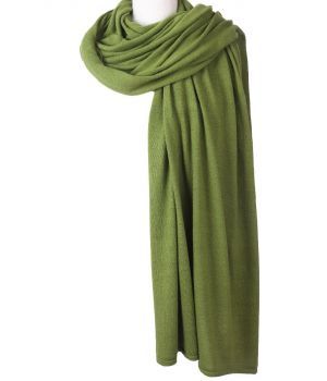 Kasjmier-blend sjaal/omslagdoek in groen