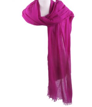 Donker-roze stola/sjaal van 100% kasjmier