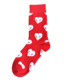 Rode sokken met hartjes