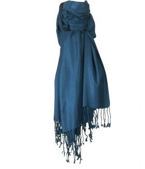 Donker jeansblauwe pashmina sjaal