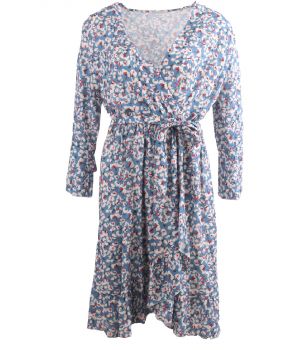 Lichtblauw jurkje met floral print