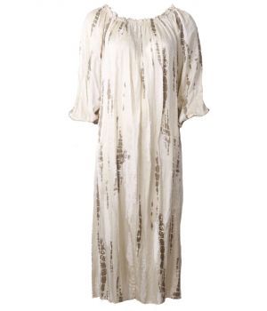 Zijde-blend jurk in lichtbeige
