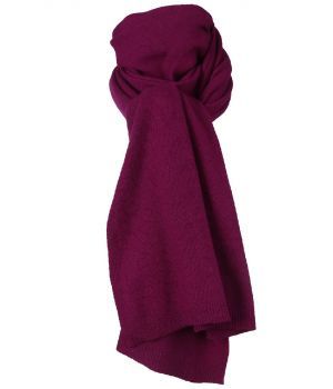 Kasjmier-blend sjaal in donker-fuchsia