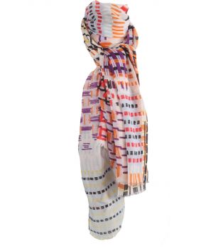 Sjaal met grafische print paars