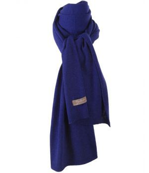 Kobaltblauwe kasjmier-blend sjaal