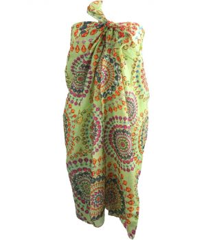 Lichtgroene sarong met edelstenen print