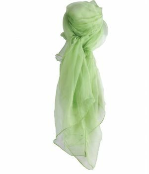 Effen pistache groene zijden voile shawl