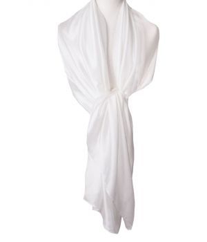 Licht-ivoorkleurige zijde-blend sjaal 