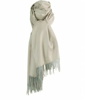 Kasjmier-blend sjaal in lichtbeige en lichtblauw