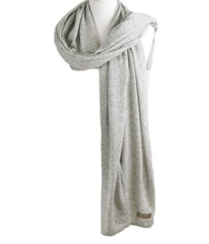 Kasjmier-blend sjaal/omslagdoek in lichtgrijs