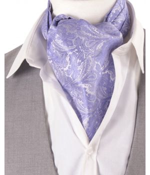 Lila kleurige Ascot Cravat met paisleydesign
