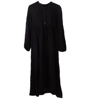 Effen zwarte maxi-jurk 