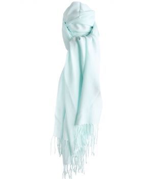 Effen mintgroene pashmina sjaal, smal model