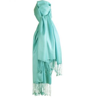 Pashmina sjaal in licht-aqua