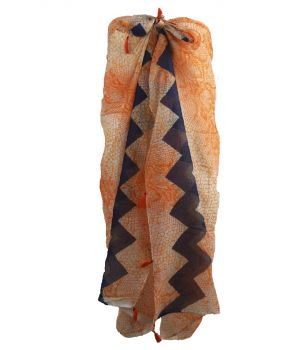 Oranje sarong met slangenprint 