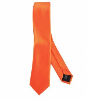 Effen oranje zijde-blend stropdas