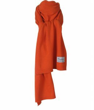Kasjmier-blend sjaal in oranje