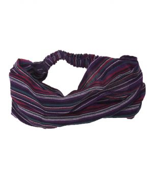 Katoenen haarband met strepen in paars
