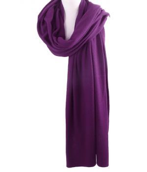 Kasjmier-blend sjaal/omslagdoek in paars