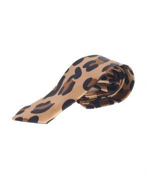 Trendy satijnen stropdas met luipaard print