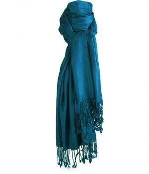Donker turquoise pashmina sjaal