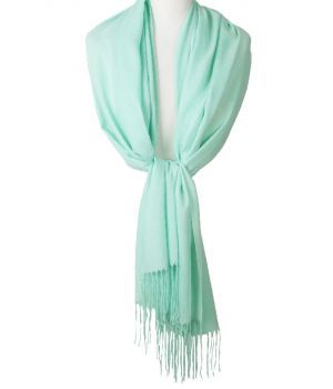 Kasjmier-blend pashmina sjaal in mintgroen