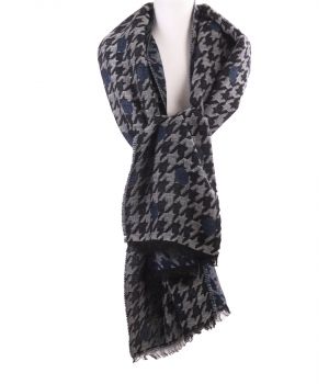 XL sjaal/omslagdoek met Pied-de-poule patroon 