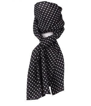 Zwarte sjaal met polka dot print