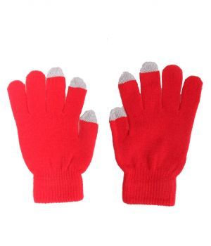 Rode iGloves Touchscreen handschoenen met Etip vingertoppen