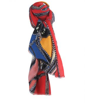 Rode sjaal met paardenprint