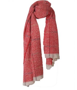 Zachte sjaal in rood  met ruitpatroon