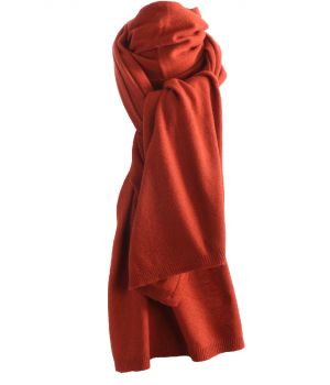 Kasjmier-blend sjaal in roest-oranje