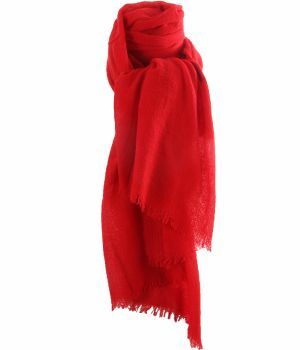Rode geweven sjaal van 100% kasjmier