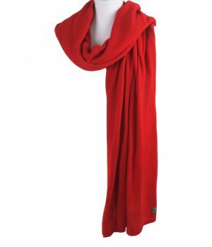 Kasjmier-blend sjaal/omslagdoek in rood