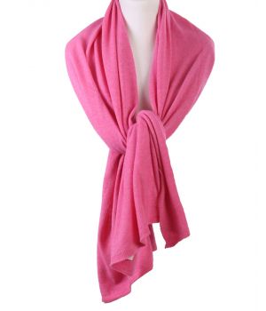 Kasjmier-blend omslagdoek-sjaal in roze