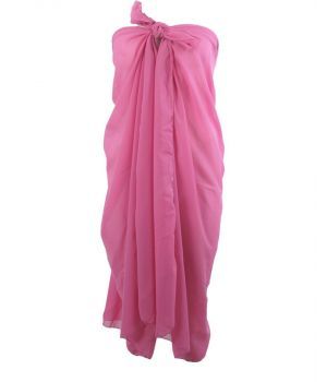 Effen roze crêpe voile sarong