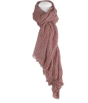 Roze-beige sjaal met ornament print