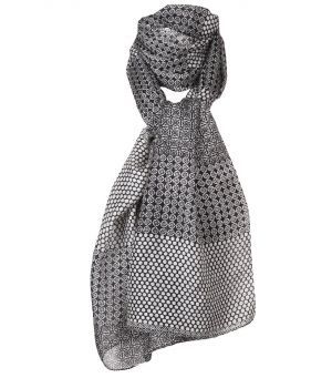 Zijden sjaal met ornament print 