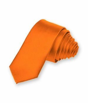 Oranje extra smalle stropdas
