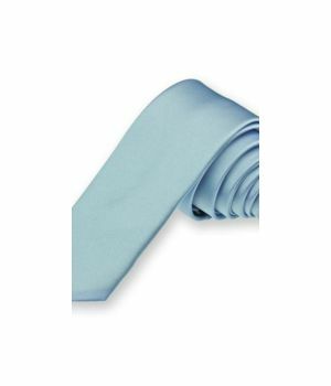 Lichtblauwe trendy extra smalle stropdas in polysatijn