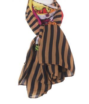 Voile "Laurel Burch" print sjaal in wit - multicolor