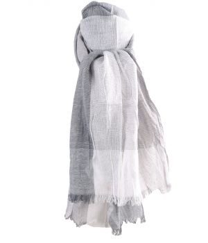 Katoenen sjaal met ruiten in grijs-tinten