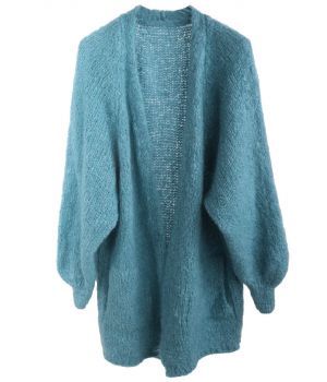 Mohair-blend vest in turquoise